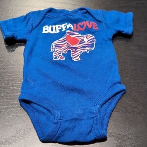 Rabbit Skins Blue Bodysuit with Red and White Design